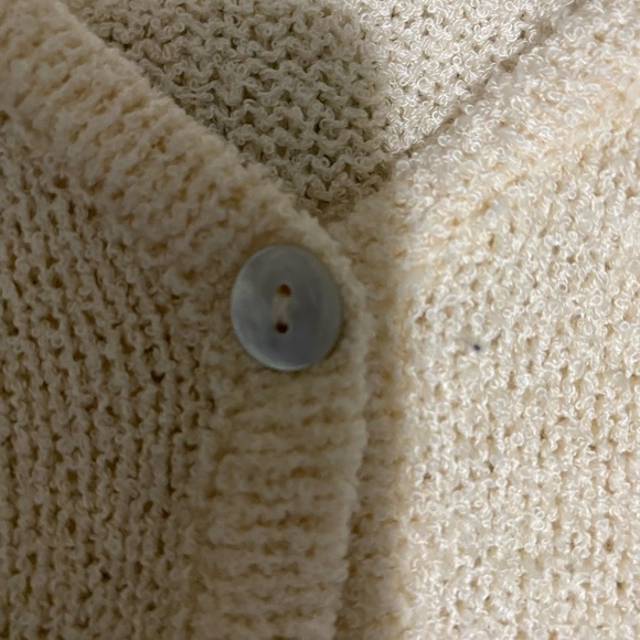 Peyton Primrose Anthropologie Ivory Tie Up Front Oversized Sweater. Size L/XL - Picture 9 of 16